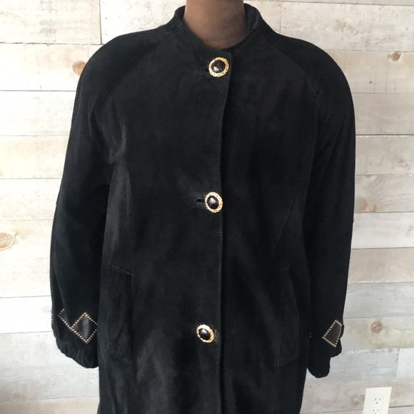 1980s diCapra genuine suede long dressy coat - Picture 5 of 16